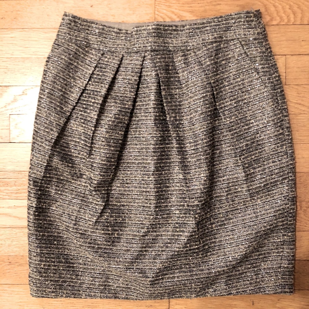Anthropologie tweed, metallic skirt